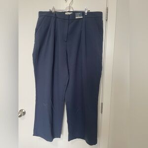 Abercrombie & Fitch Navy Sloane Tailored Wide Leg Pant